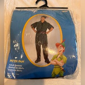 Disney Peter Pan Men's Costume Sz 42-46 Halloween Cosplay Tunic Pants Hat Belt